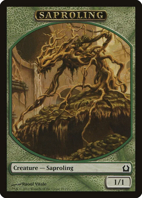 Saproling, carta Magic di tipo Token Creature — Saproling illustrata da Raoul Vitale