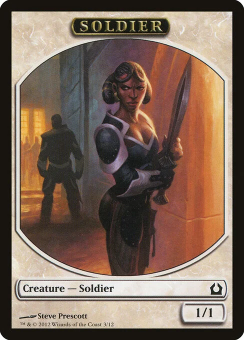 Soldier, carta Magic di tipo Token Creature — Soldier illustrata da Steve Prescott