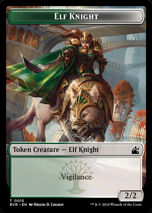 Elf Knight, carta Magic di tipo Token Creature — Elf Knight illustrata da Hristo D. Chukov