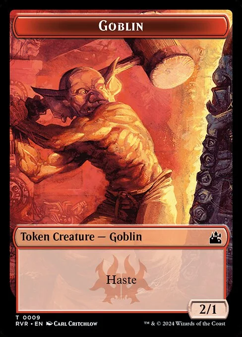 Goblin, carta Magic di tipo Token Creature — Goblin illustrata da Carl Critchlow