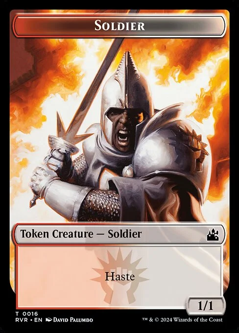Soldier, carta Magic di tipo Token Creature — Soldier illustrata da David Palumbo