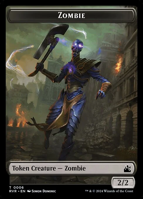 Zombie, carta Magic di tipo Token Creature — Zombie illustrata da Simon Dominic