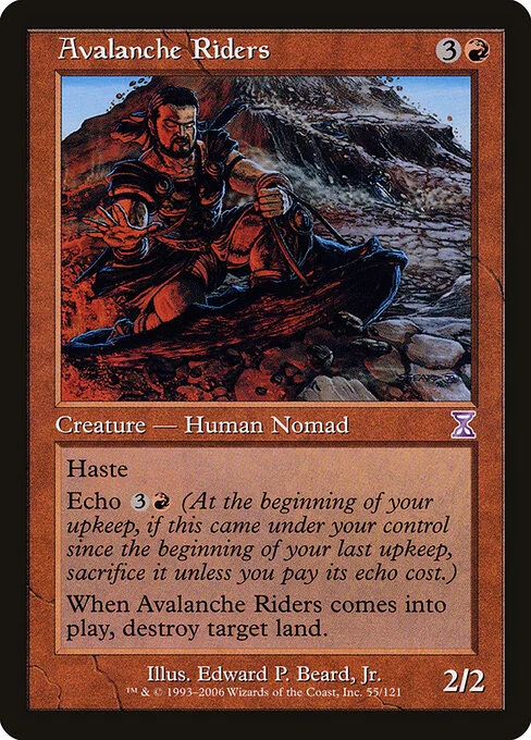 Avalanche Riders, carta Magic di tipo Creature — Human Nomad illustrata da Edward P. Beard, Jr.