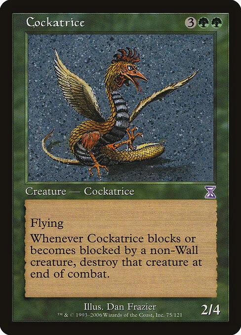 Cockatrice, carta Magic di tipo Creature — Cockatrice illustrata da Dan Frazier