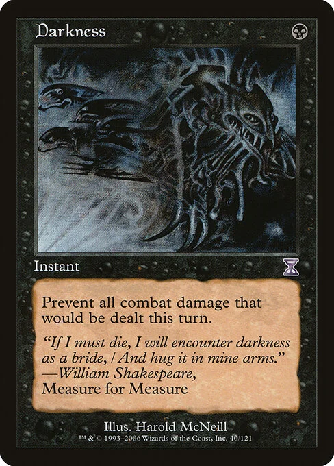 Darkness, carta Magic di tipo Instant illustrata da Harold McNeill
