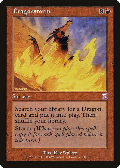 Dragonstorm, carta Magic di tipo Sorcery illustrata da Kev Walker