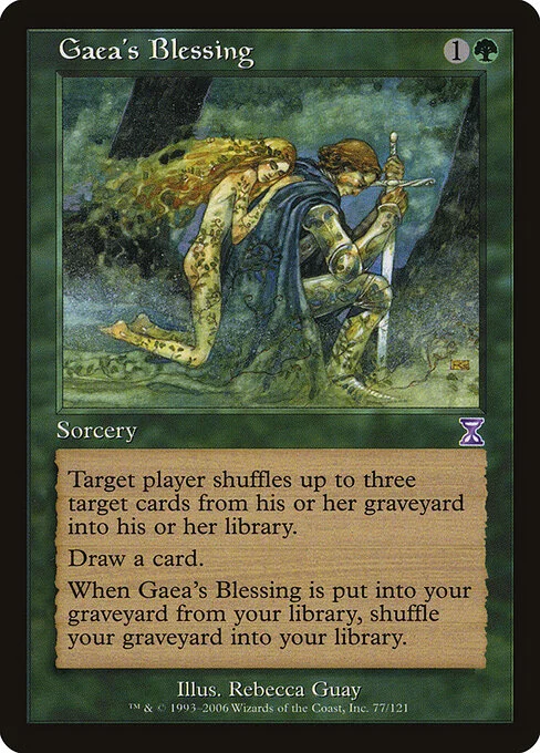 Gaea's Blessing, carta Magic di tipo Sorcery illustrata da Rebecca Guay
