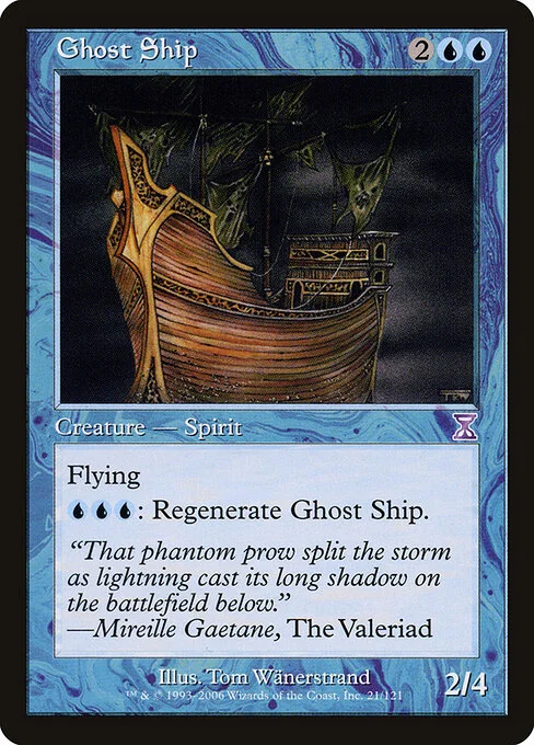 Ghost Ship, carta Magic di tipo Creature — Spirit illustrata da Tom Wänerstrand