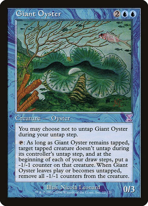 Giant Oyster, carta Magic di tipo Creature — Oyster illustrata da Nicola Leonard