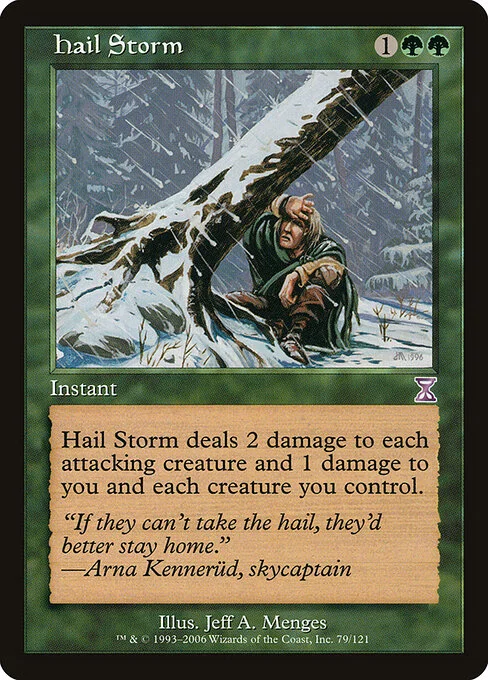 Hail Storm, carta Magic di tipo Instant illustrata da Jeff A. Menges