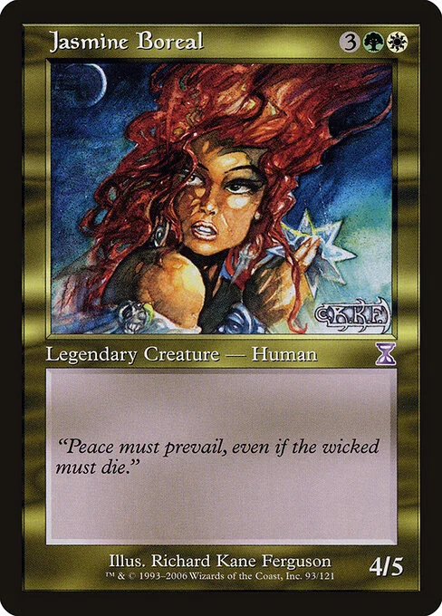 Jasmine Boreal, carta Magic di tipo Legendary Creature — Human illustrata da Richard Kane Ferguson