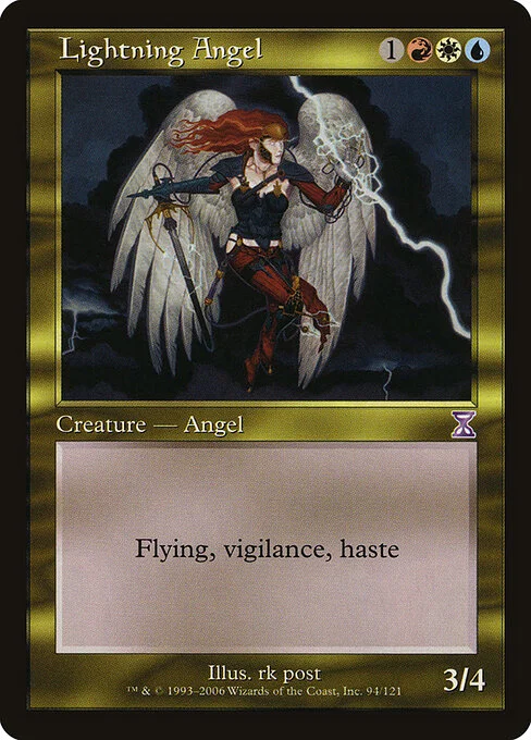 Lightning Angel, carta Magic di tipo Creature — Angel illustrata da rk post