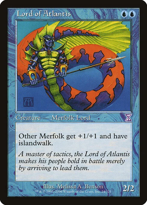 Lord of Atlantis, carta Magic di tipo Creature — Merfolk illustrata da Melissa A. Benson