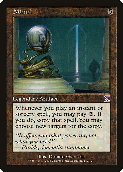 Mirari, carta Magic di tipo Legendary Artifact illustrata da Donato Giancola