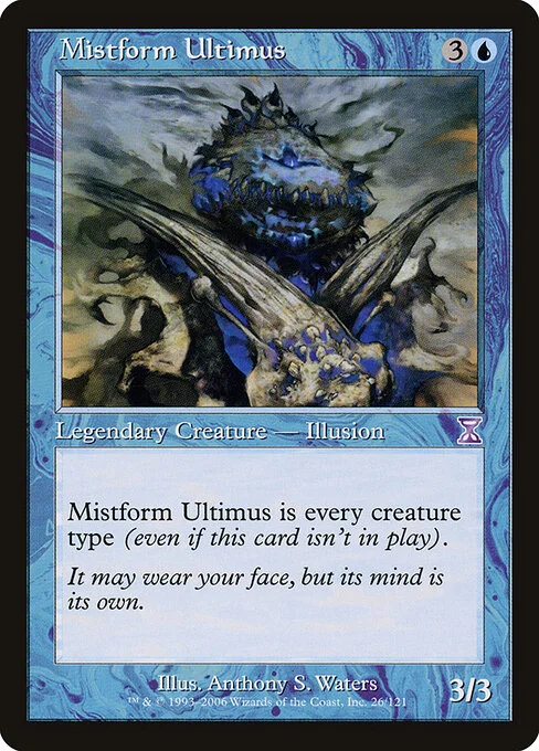 Mistform Ultimus, carta Magic di tipo Legendary Creature — Illusion illustrata da Anthony S. Waters
