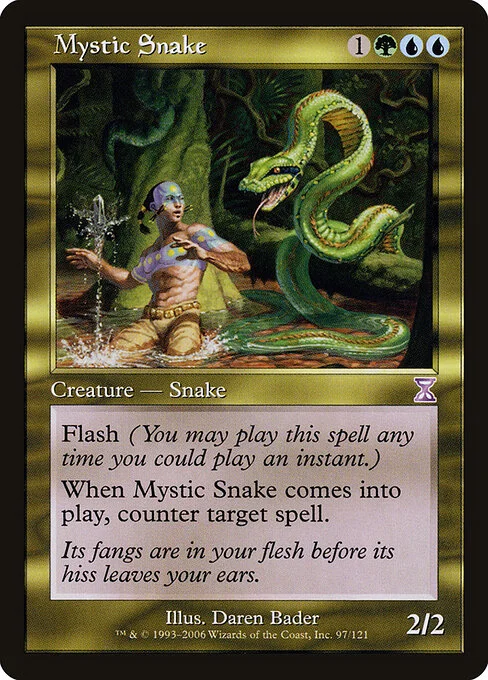 Mystic Snake, carta Magic di tipo Creature — Snake illustrata da Daren Bader