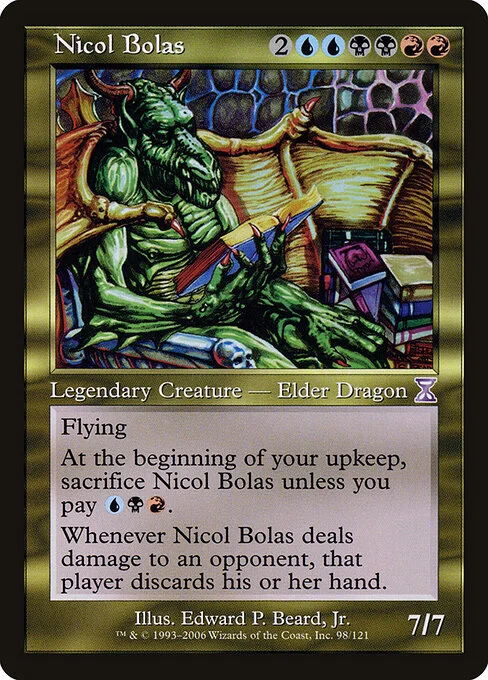 Nicol Bolas, carta Magic di tipo Legendary Creature — Elder Dragon illustrata da Edward P. Beard, Jr.