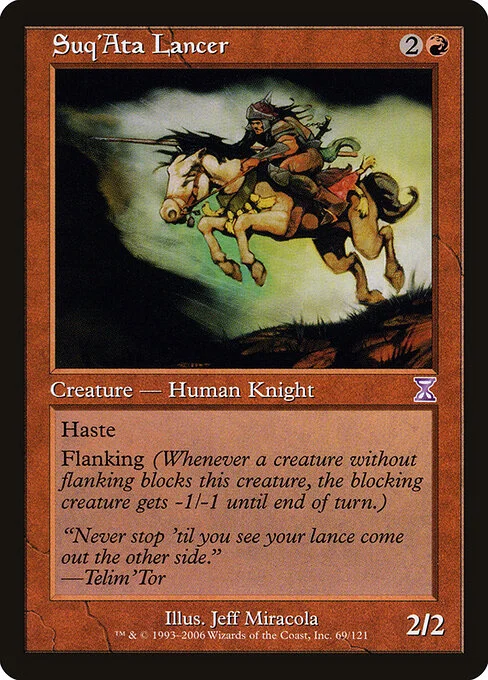 Suq'Ata Lancer, carta Magic di tipo Creature — Human Knight illustrata da Jeff Miracola