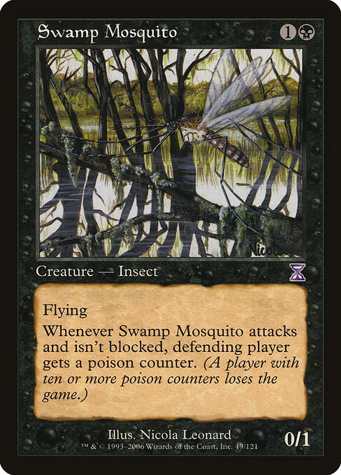 Swamp Mosquito, carta Magic di tipo Creature — Insect illustrata da Nicola Leonard