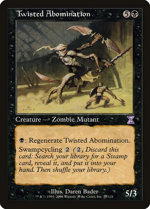 Twisted Abomination, carta Magic di tipo Creature — Zombie Mutant illustrata da Daren Bader
