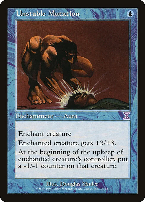 Unstable Mutation, carta Magic di tipo Enchantment — Aura illustrata da Douglas Shuler