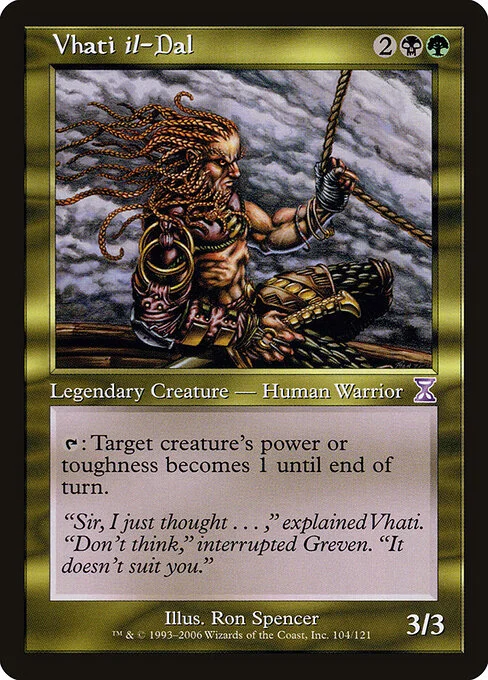 Vhati il-Dal, carta Magic di tipo Legendary Creature — Human Warrior illustrata da Ron Spencer