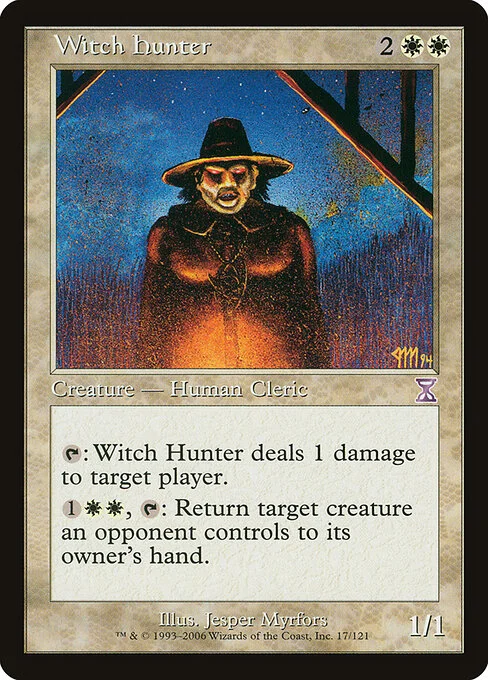 Witch Hunter, carta Magic di tipo Creature — Human Cleric illustrata da Jesper Myrfors