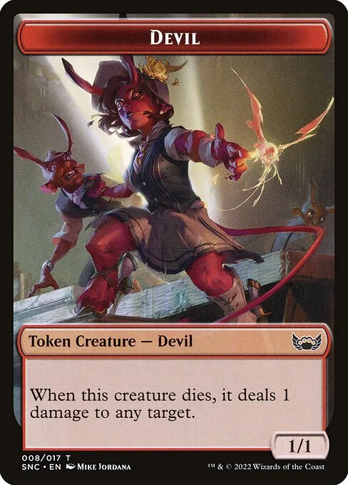 Devil, carta Magic di tipo Token Creature — Devil illustrata da Mike Jordana