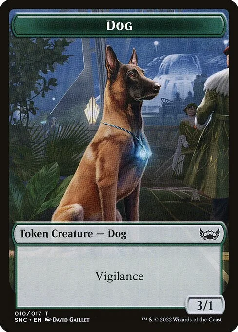 Dog, carta Magic di tipo Token Creature — Dog illustrata da David Gaillet