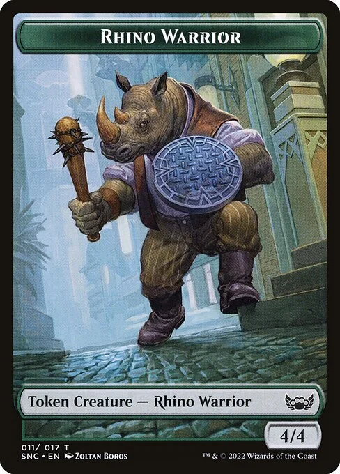 Rhino Warrior, carta Magic di tipo Token Creature — Rhino Warrior illustrata da Zoltan Boros