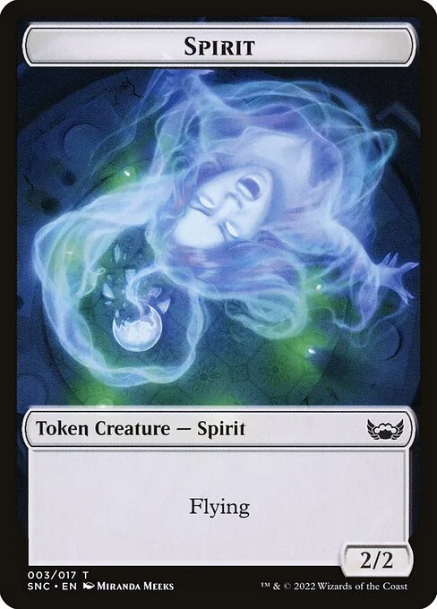Spirit, carta Magic di tipo Token Creature — Spirit illustrata da Miranda Meeks