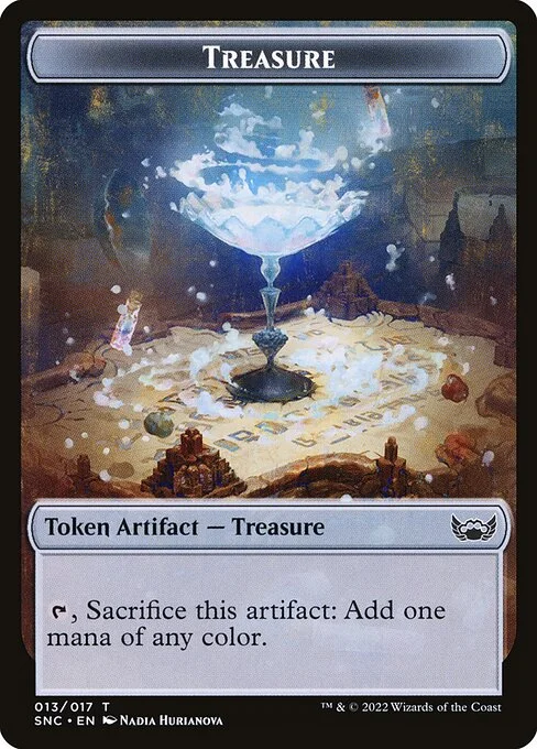 Treasure, carta Magic di tipo Token Artifact — Treasure illustrata da Nadia Hurianova