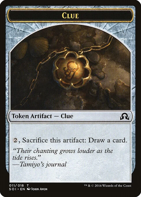Clue, carta Magic di tipo Token Artifact — Clue illustrata da John Avon