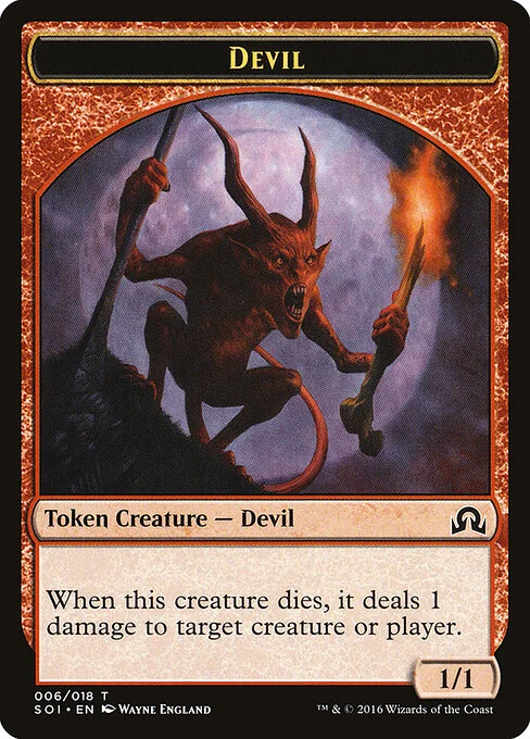 Devil, carta Magic di tipo Token Creature — Devil illustrata da Wayne England