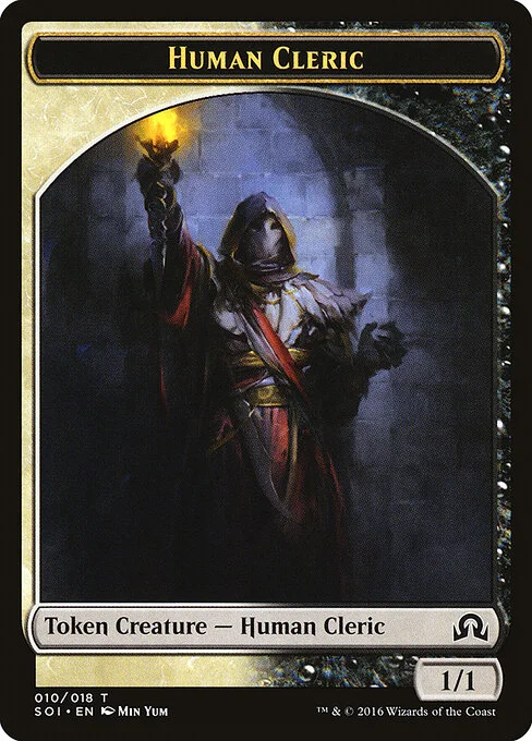 Human Cleric, carta Magic di tipo Token Creature — Human Cleric illustrata da Min Yum