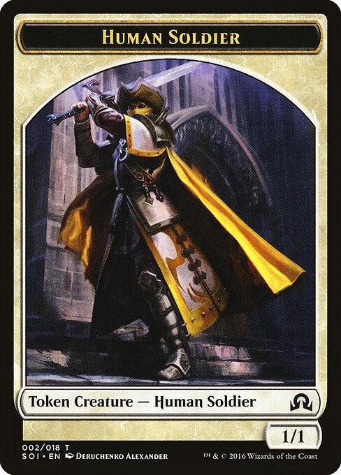 Human Soldier, carta Magic di tipo Token Creature — Human Soldier illustrata da Deruchenko Alexander