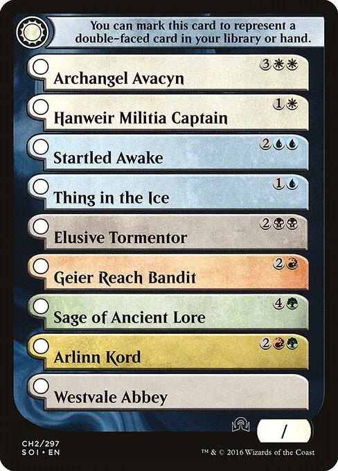 Shadows Over Innistrad Checklist 2, carta Magic di tipo Card