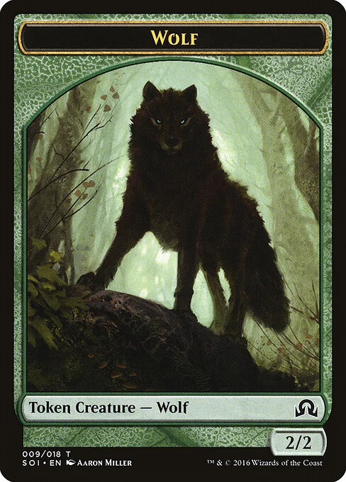 Wolf, carta Magic di tipo Token Creature — Wolf illustrata da Aaron Miller