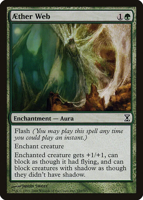 Aether Web, carta Magic di tipo Enchantment — Aura illustrata da Justin Sweet