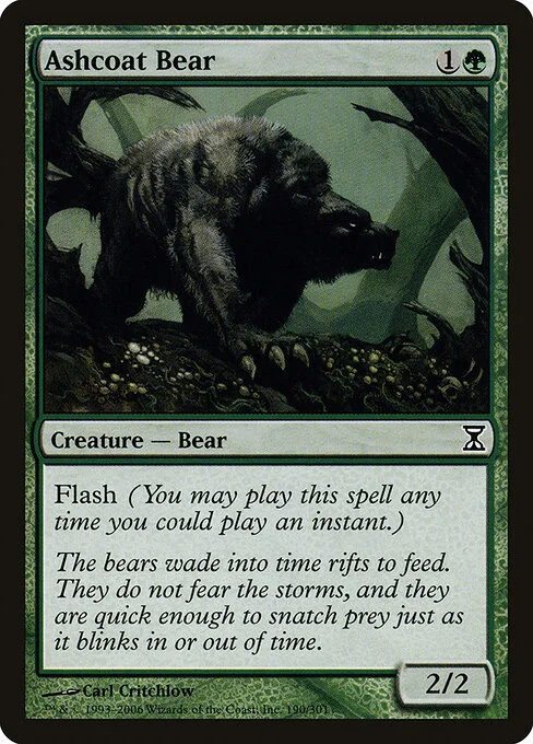 Ashcoat Bear, carta Magic di tipo Creature — Bear illustrata da Carl Critchlow