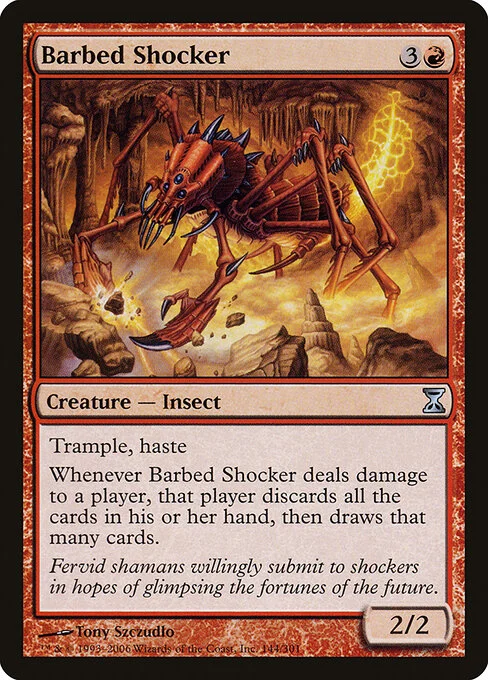Barbed Shocker, carta Magic di tipo Creature — Insect illustrata da Tony Szczudlo