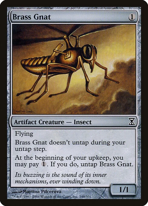 Brass Gnat, carta Magic di tipo Artifact Creature — Insect illustrata da Martina Pilcerova