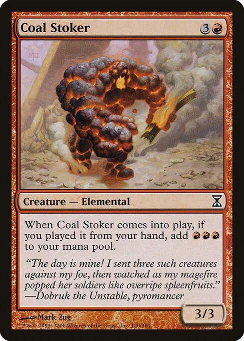 Coal Stoker, carta Magic di tipo Creature — Elemental illustrata da Mark Zug