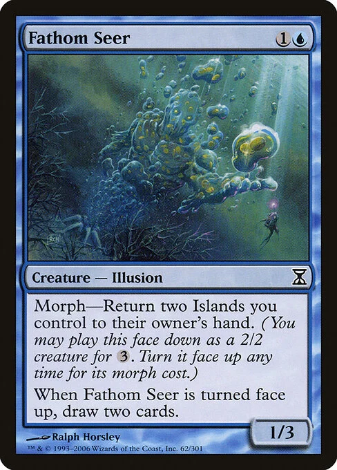 Fathom Seer, carta Magic di tipo Creature — Illusion illustrata da Ralph Horsley