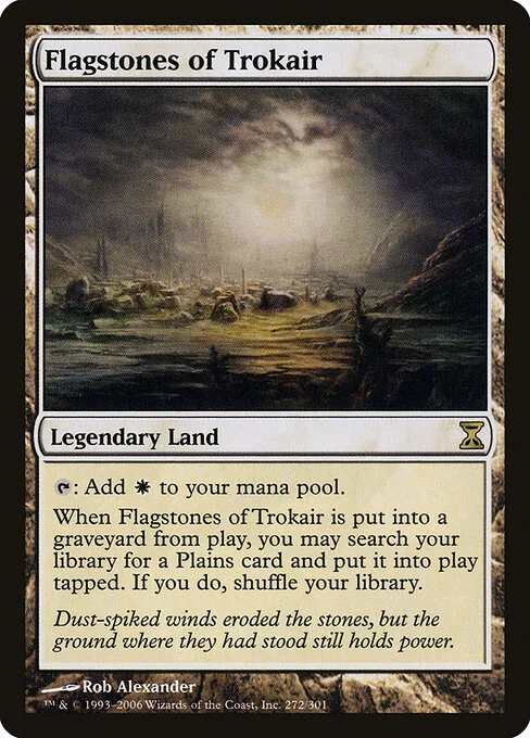 Flagstones of Trokair, carta Magic di tipo Legendary Land illustrata da Rob Alexander