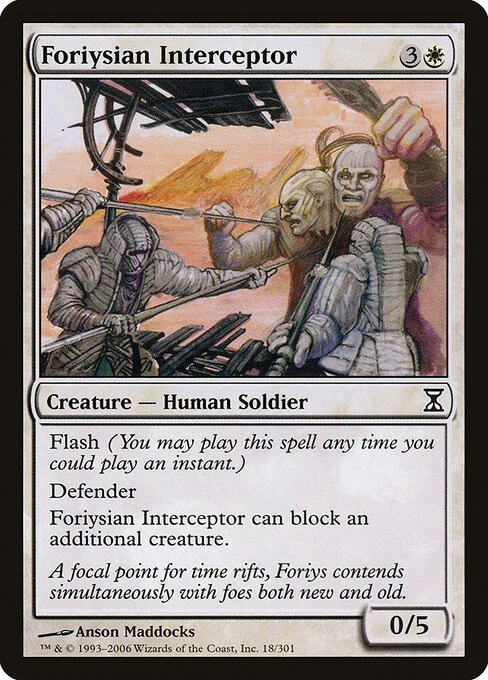 Foriysian Interceptor, carta Magic di tipo Creature — Human Soldier illustrata da Anson Maddocks
