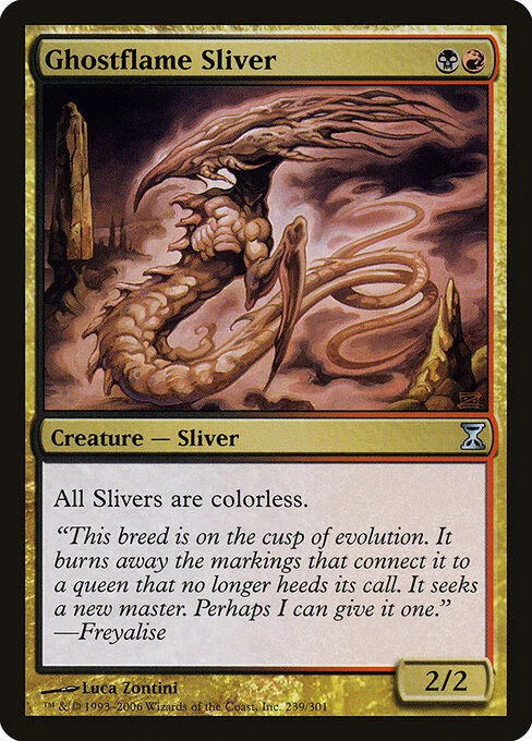 Ghostflame Sliver, carta Magic di tipo Creature — Sliver illustrata da Luca Zontini