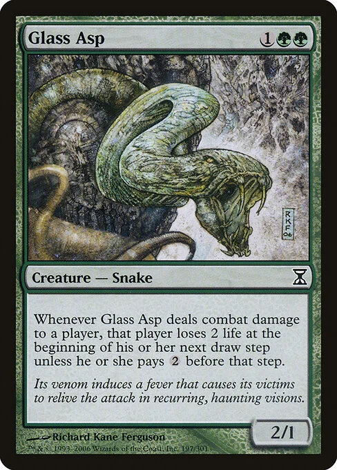 Glass Asp, carta Magic di tipo Creature — Snake illustrata da Richard Kane Ferguson