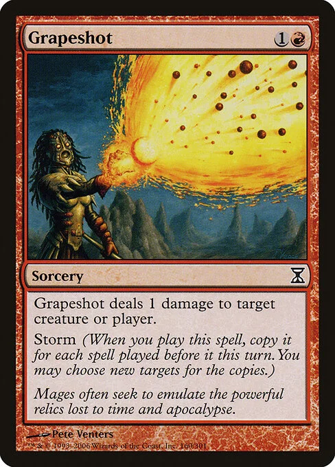 Grapeshot, carta Magic di tipo Sorcery illustrata da Pete Venters