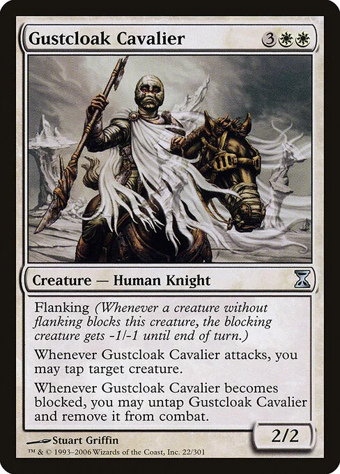 Gustcloak Cavalier, carta Magic di tipo Creature — Human Knight illustrata da Stuart Griffin